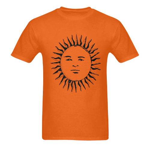 GOD Big Face Tee Orange Men's T-Shirt in USA Size (Two Sides Printing)