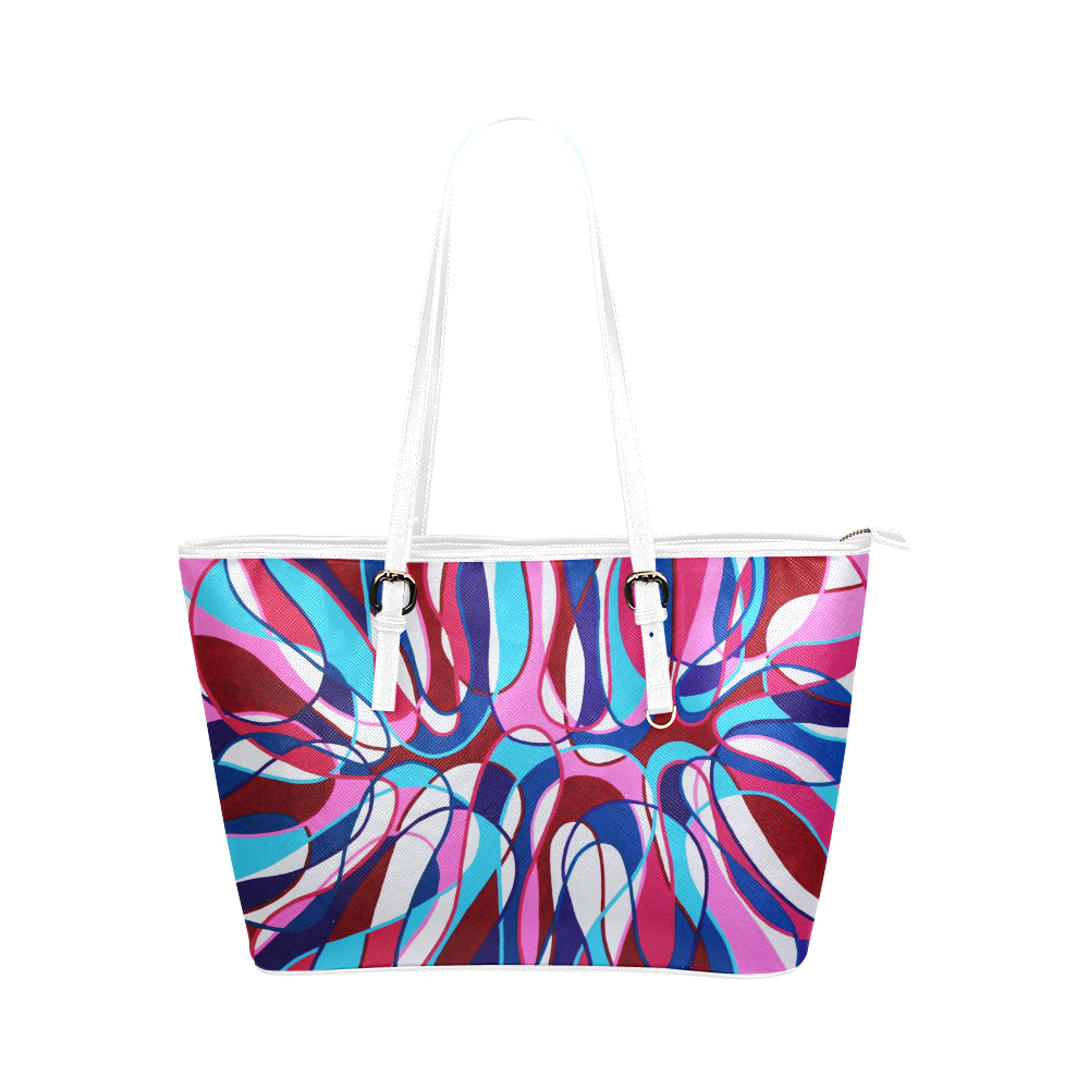 Cotton Candy Leather Tote Bag/Large (Model 1651)