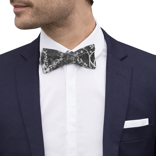 Flowers in black and white Custom Bow Tie