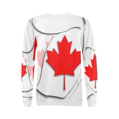 Flag of Canada All Over Print Crewneck Sweatshirt for Women (Model H18)