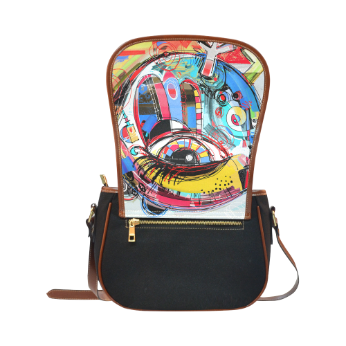 Graffiti Chick Saddle Bag/Small (Model 1649)(Flap Customization)