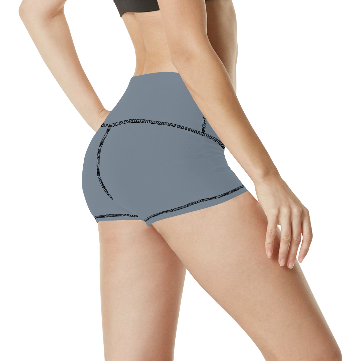 color slate grey Women's All Over Print Yoga Shorts (Model L17)