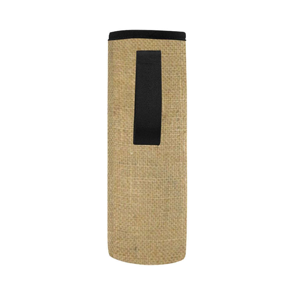 Burlap Coffee Sack Neoprene Water Bottle Pouch/Large