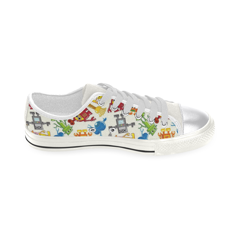 robots Women's Classic Canvas Shoes (Model 018)