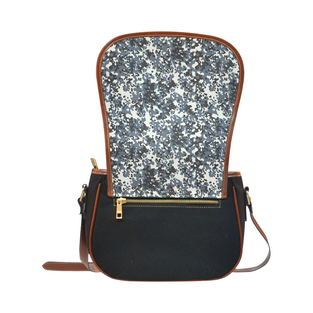Urban City Black/Gray Digital Camouflage Saddle Bag/Small (Model 1649)(Flap Customization)