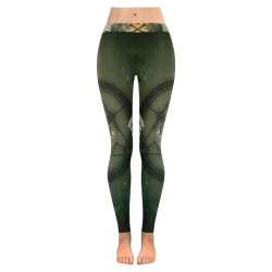 Skull in a hand Women's Low Rise Leggings (Invisible Stitch) (Model L05)