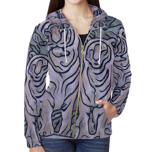 Come Together All Over Print Full Zip Hoodie for Women (Model H14)