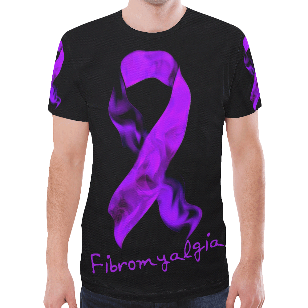 Mens Fibro purple and pink awareness New All Over Print T-shirt for Men (Model T45)