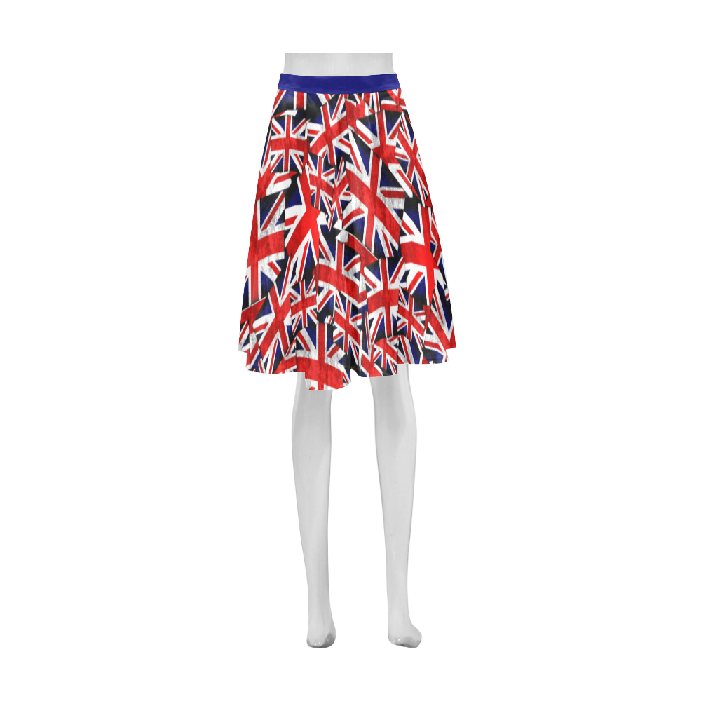 Union Jack British UK Flag - Blue Athena Women's Short Skirt (Model D15)