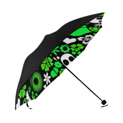 Skull And Floral Pattern Anti-UV Foldable Umbrella (Underside Printing) (U07)
