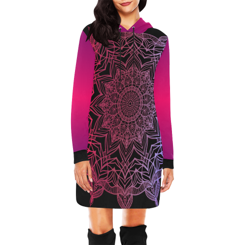 Boho Mandala II All Over Print Hoodie Mini Dress (Model H27)