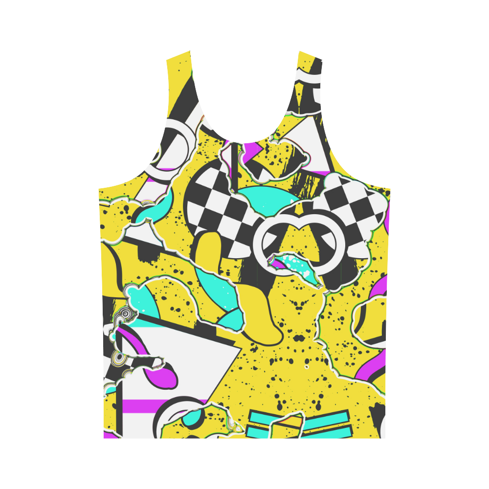 Shapes on a yellow background All Over Print Tank Top for Men (Model T43)