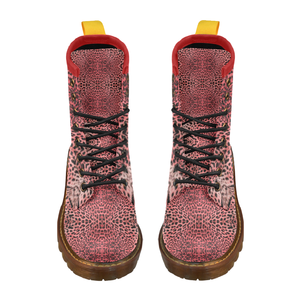 red leopard skin 1 design boots High Grade PU Leather Martin Boots For Women Model 402H