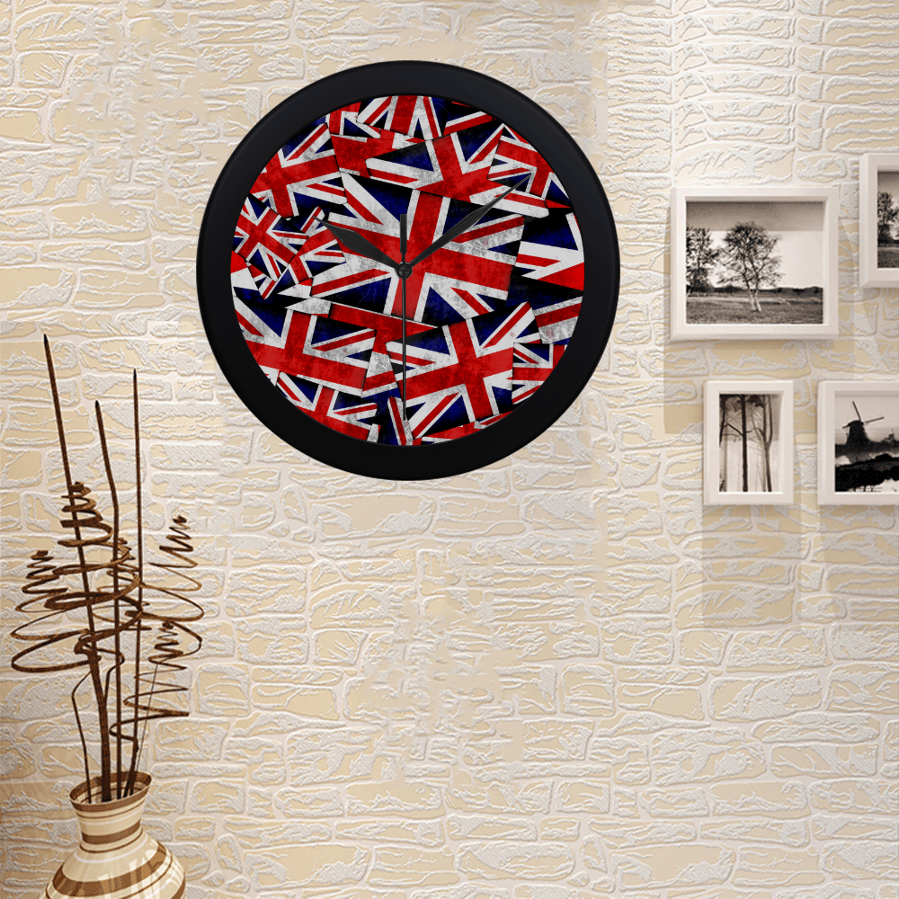 Union Jack British UK Flag Circular Plastic Wall clock