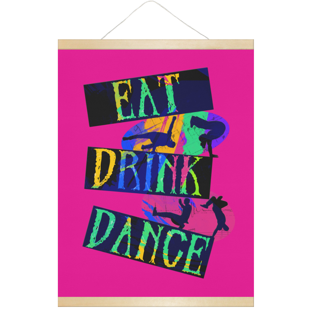 Break Dancing Colorful / Pink Hanging Poster 18"x24"