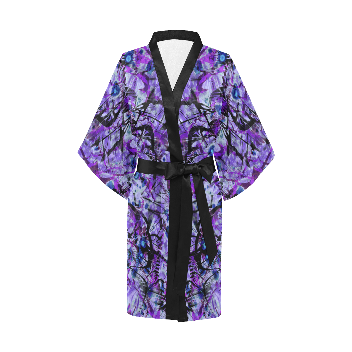 Purple Grunge Chaos Kimono Robe