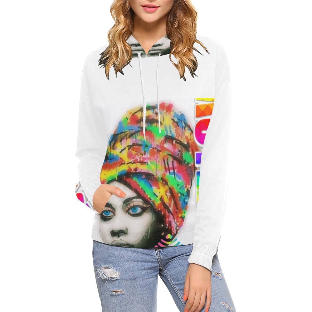 love nation All Over Print Hoodie for Women (USA Size) (Model H13)