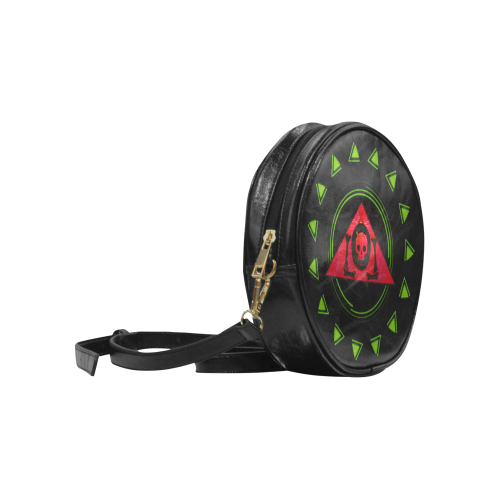 The Lowest of Low Triangle Skull Rose Logo Round Sling Bag (Model 1647)