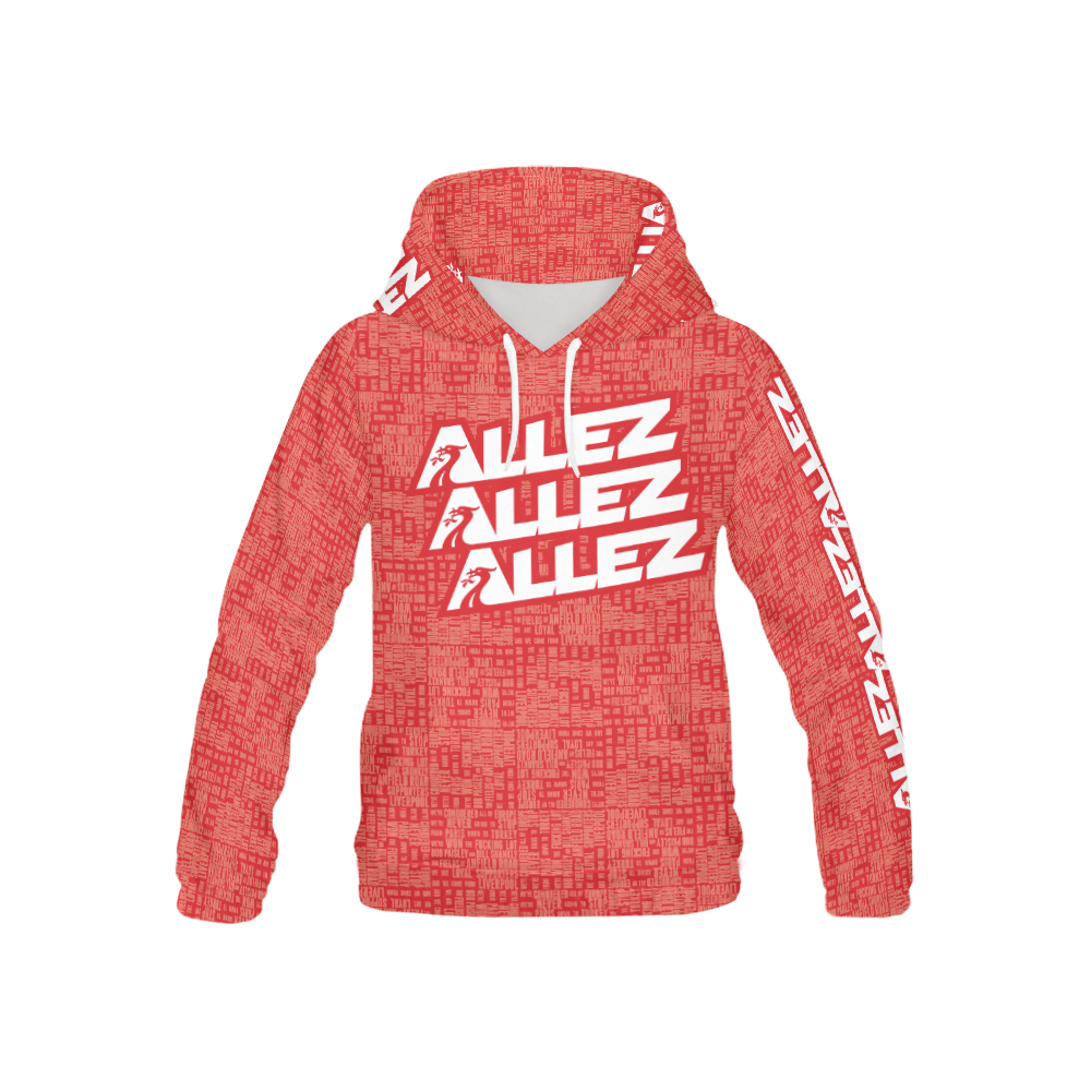 Allez Allez Allez Red All Over Print Hoodie for Kid (USA Size) (Model H13)