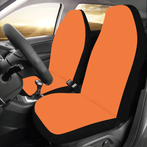 Outrageous Orange Solid Colored Car Seat Covers (Set of 2)