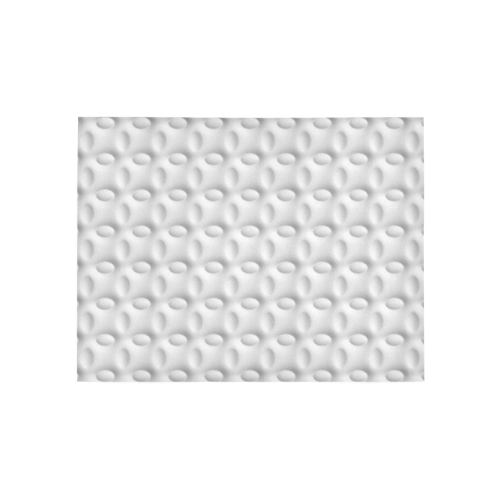 White ellipses embossed abstract Area Rug 5'3''x4'