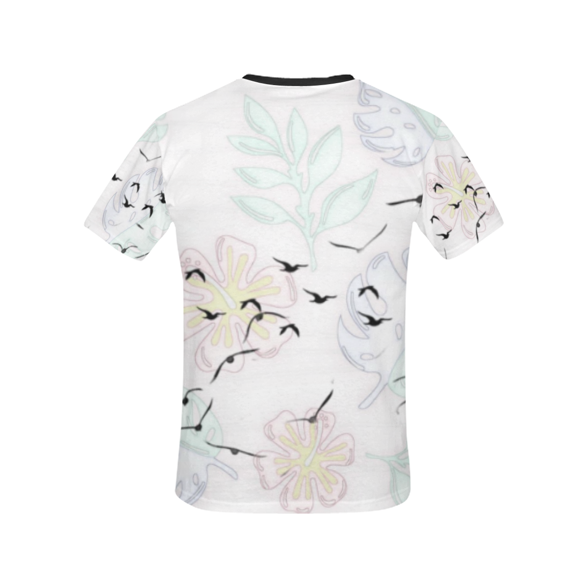 trendy birds pastel floral by JamColors All Over Print T-shirt for Women/Large Size (USA Size) (Model T40)