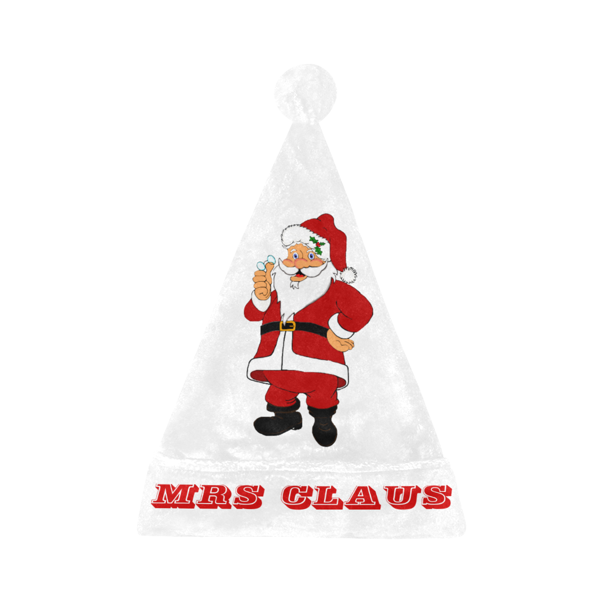 MRS CLAUS White/Red Santa Hat