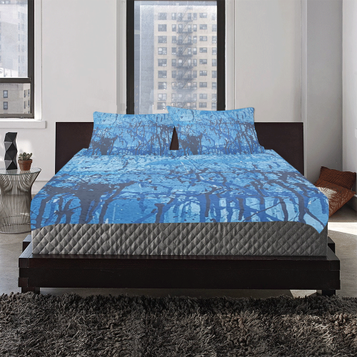 Blue splatters 3-Piece Bedding Set