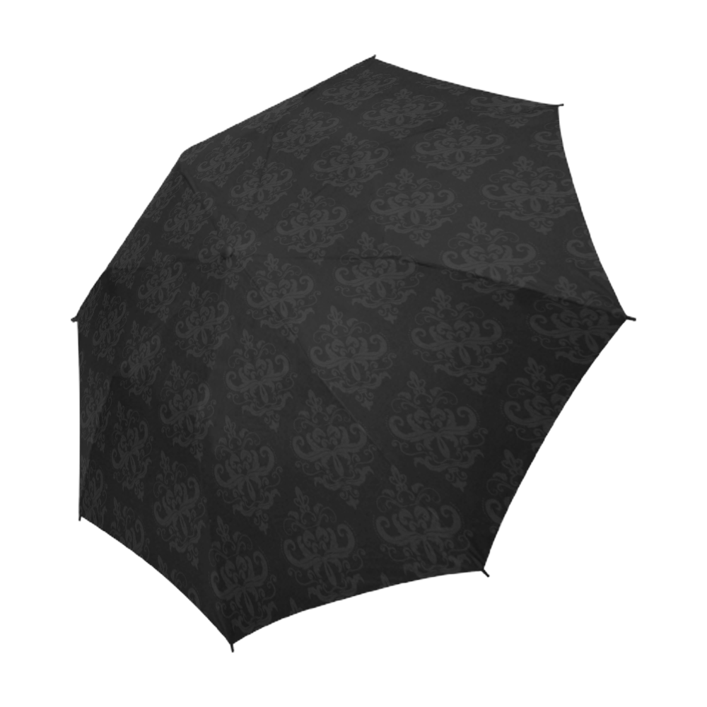 Black on Black Pattern Semi-Automatic Foldable Umbrella (Model U05)