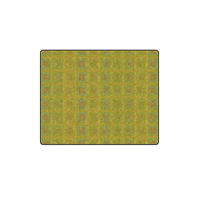 Green reddish multicolored multiple squares Blanket 40"x50"