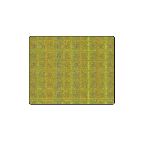 Green reddish multicolored multiple squares Blanket 40"x50"