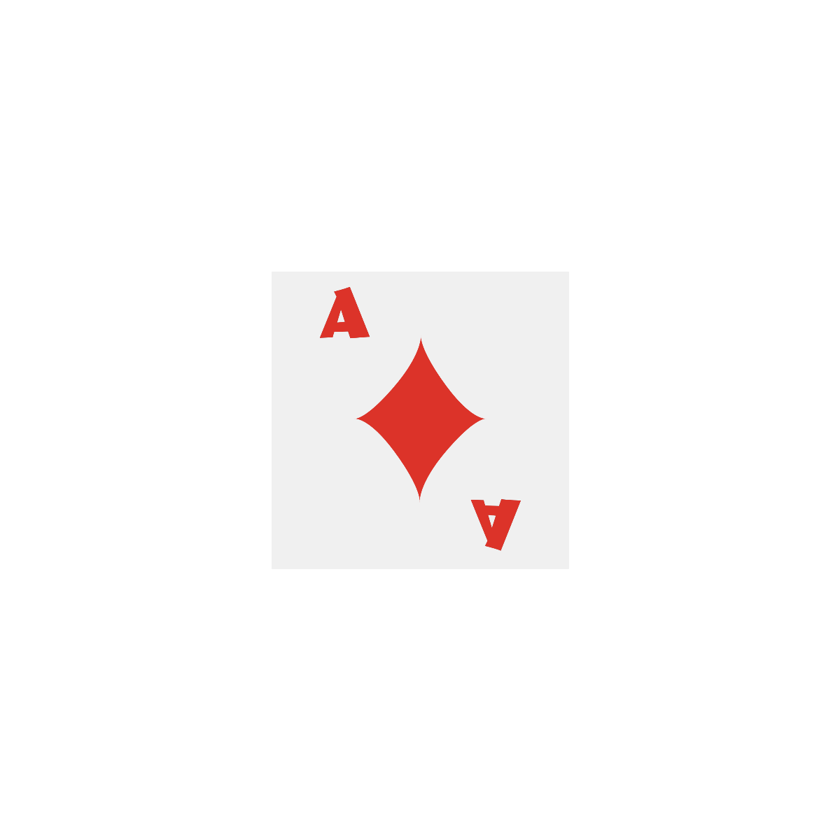 Playing Card Ace of Diamonds Personalized Temporary Tattoo (15 Pieces)