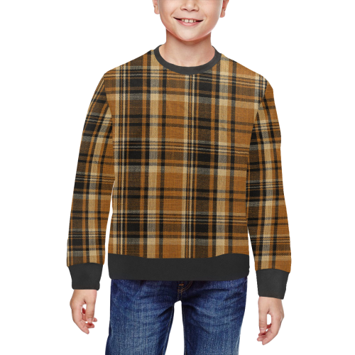 TARTAN DESIGN All Over Print Crewneck Sweatshirt for Kids (Model H29)