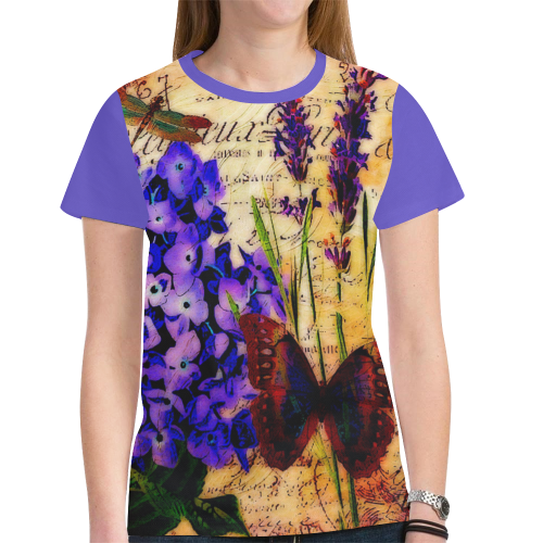 Bright botanical New All Over Print T-shirt for Women (Model T45)