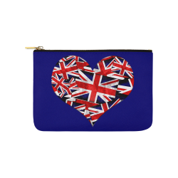 Union Jack British UK Flag Heart Red Carry-All Pouch 9.5''x6''