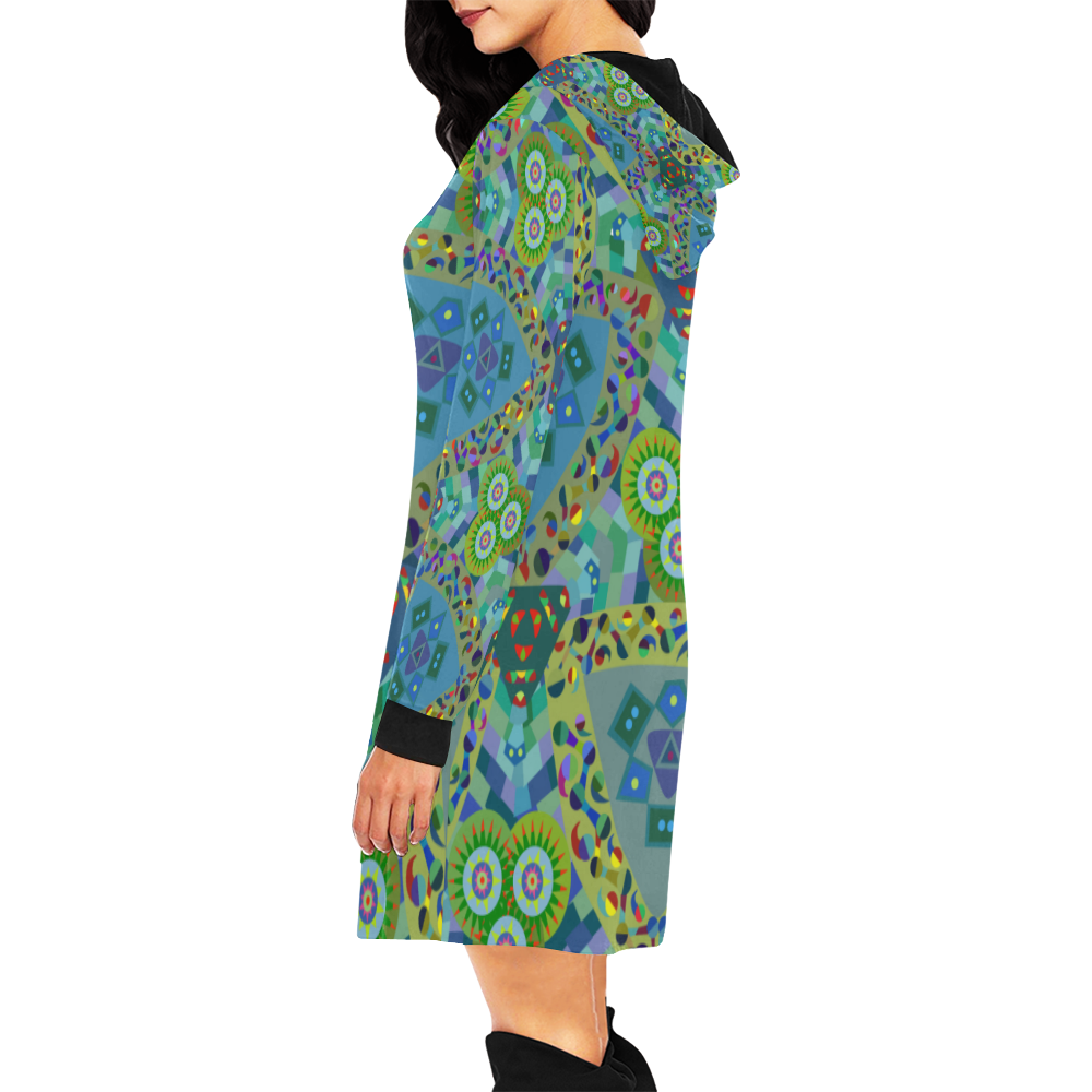 Latest Moa Design May 2020 All Over Print Hoodie Mini Dress (Model H27)