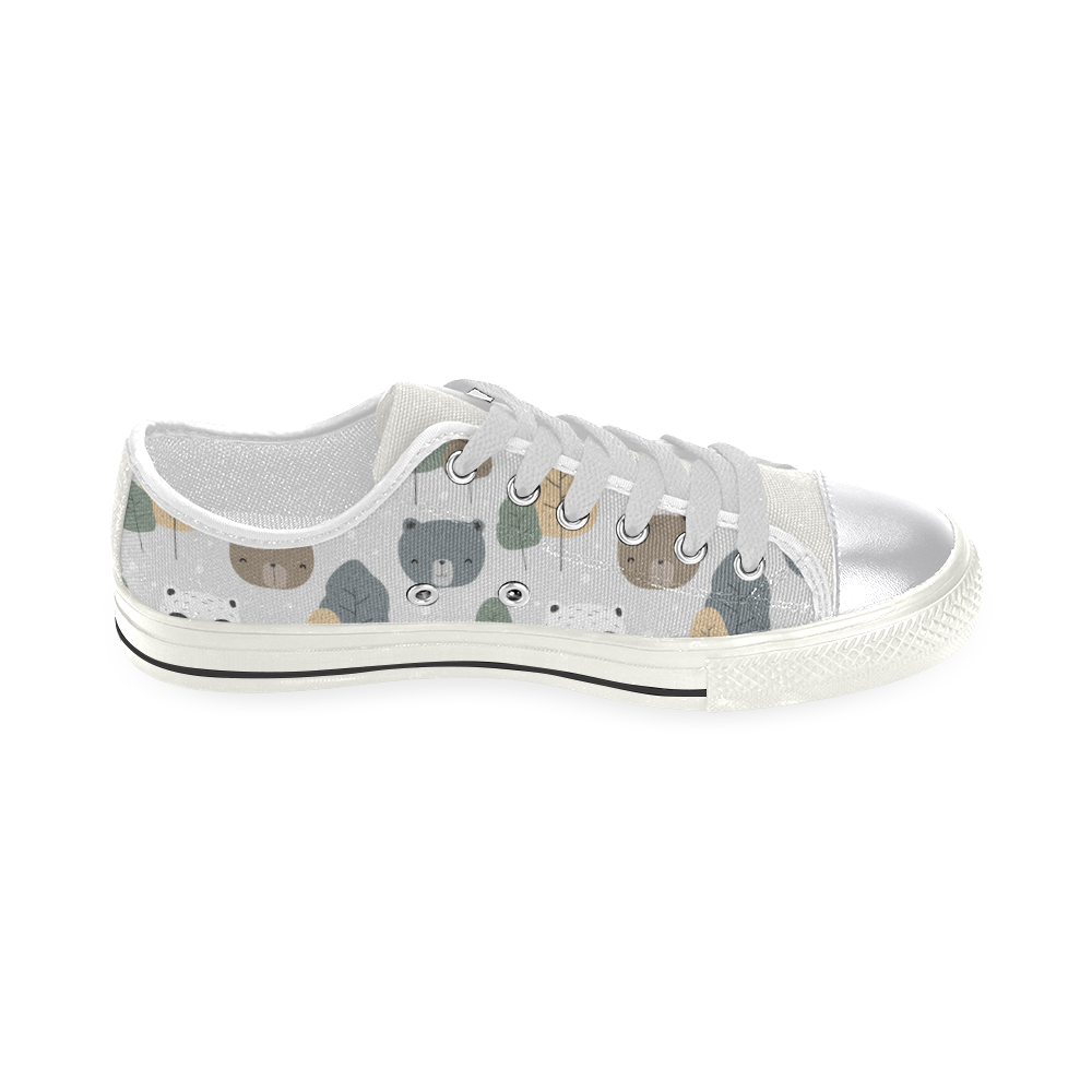 Cute Teddy Shoes, Polar Panda Bear Women's Classic Canvas Shoes (Model 018)