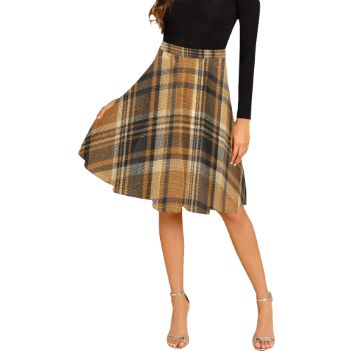TARTAN DESIGN Melete Pleated Midi Skirt (Model D15)