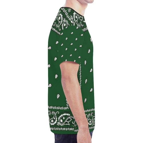 KERCHIEF PATTERN GREEN New All Over Print T-shirt for Men (Model T45)