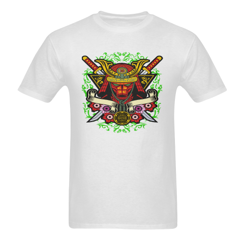 Samurai Modern 2 White Men's T-shirt in USA Size (Front Printing Only) (Model T02)