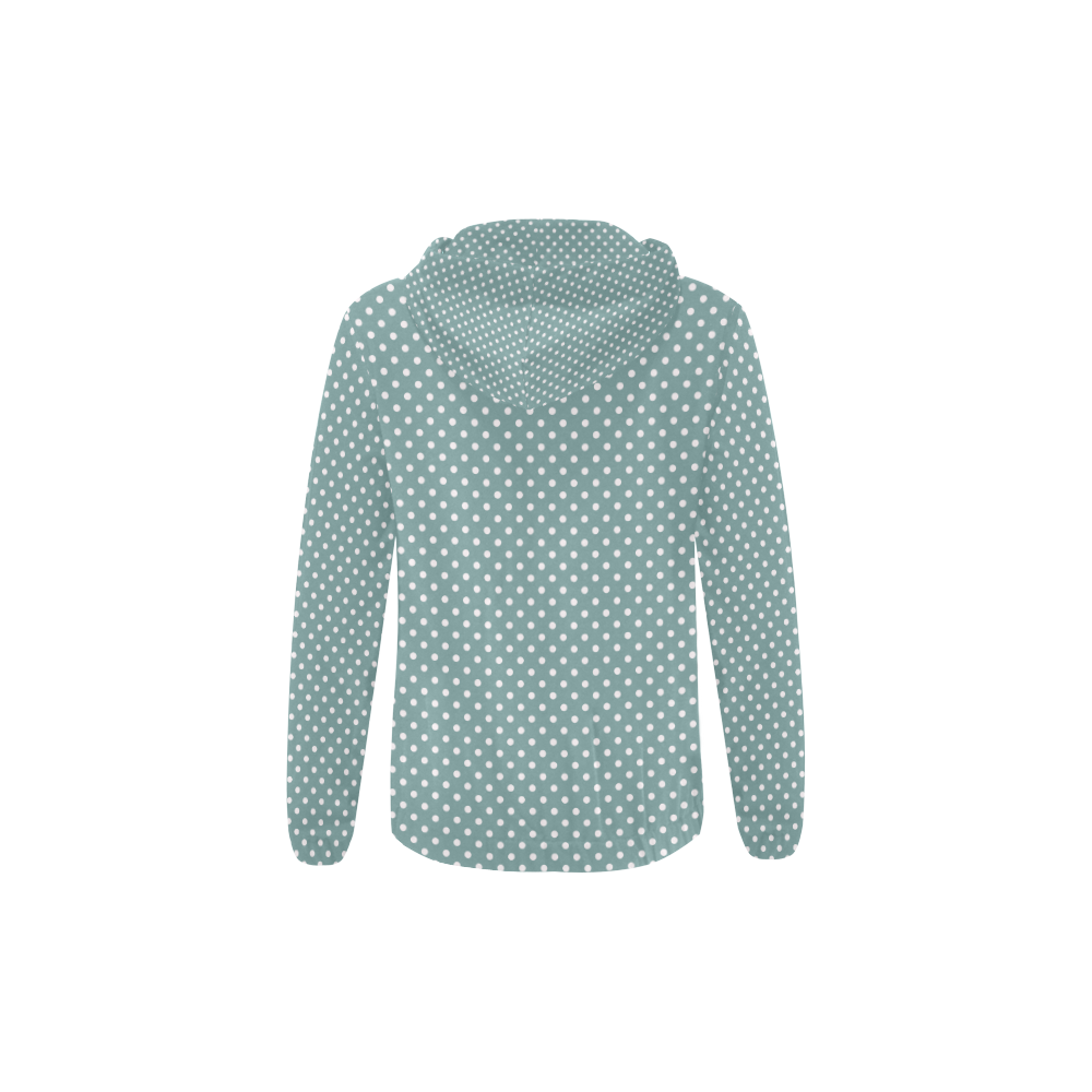 Silver blue polka dots All Over Print Full Zip Hoodie for Kid (Model H14)