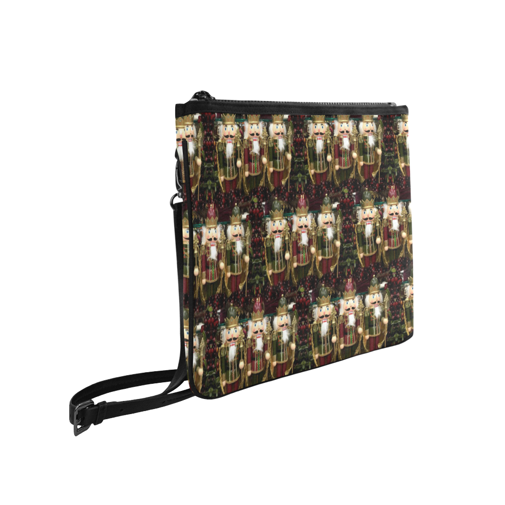 Golden Christmas Nutcrackers Slim Clutch Bag (Model 1668)