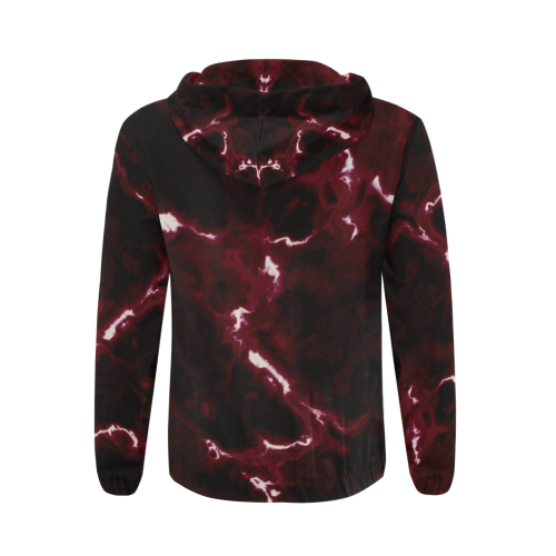 Red Marble white black pattern customize own All Over Print Full Zip Hoodie for Men (Model H14)