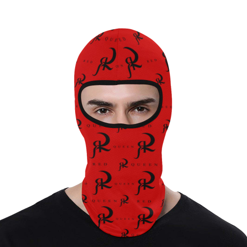 Red Queen Pattern Logo Black & Red All Over Print Balaclava