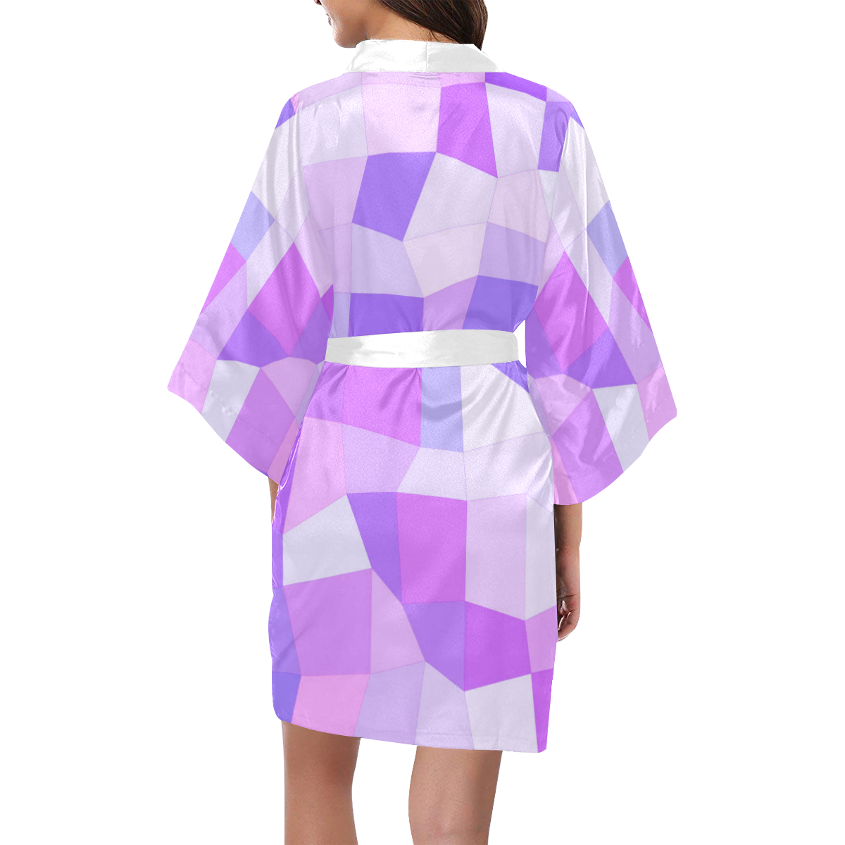 Bright Purple Mosaic Kimono Robe