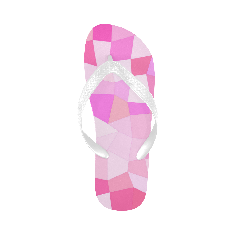 Bright Pink Mosaic Flip Flops for Men/Women (Model 040)