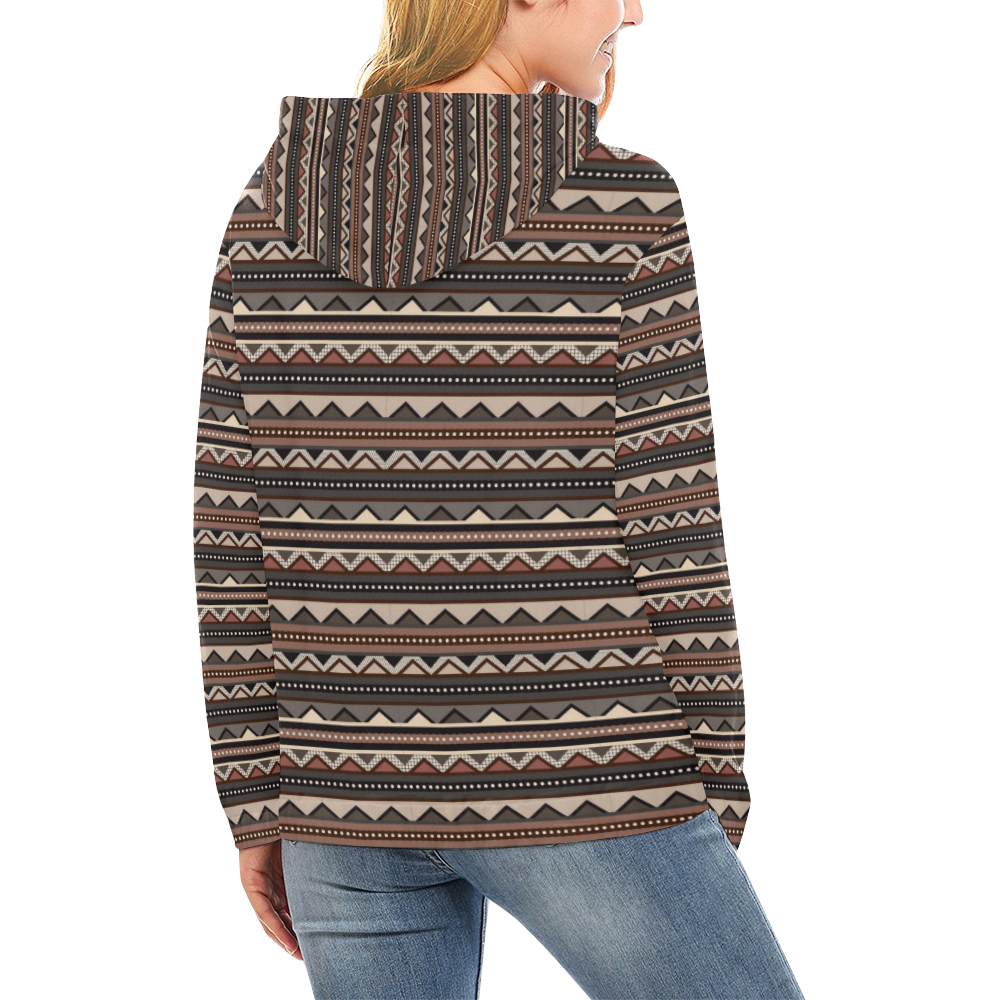 Native Tribal Print Women's Hoodie All Over Print Hoodie for Women (USA Size) (Model H13)