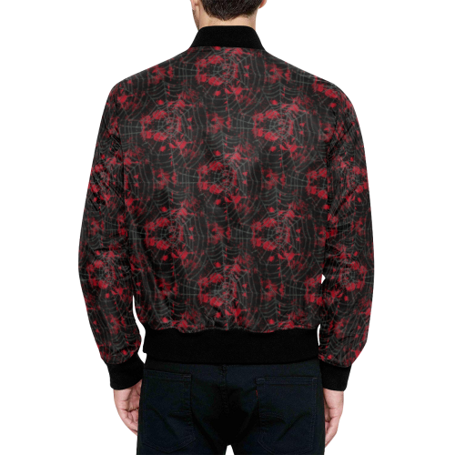 Scary Spider by Artdream All Over Print Quilted Bomber Jacket for Men (Model H33)