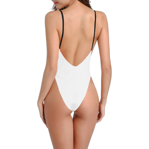 White swimsuit with angel Sexy Low Back One-Piece Swimsuit (Model S09)