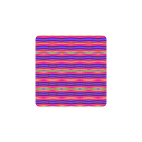 Bright Pink Purple Stripe Abstract Square Coaster